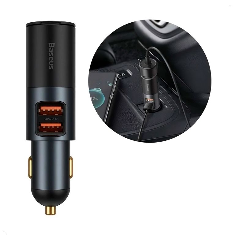 Cargador Cigarrera de Auto Carro MP3 Carga Rapida 120w