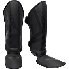 RDX - Canilleras con Empeine para Muay Thai Noir T15 Negro - M
