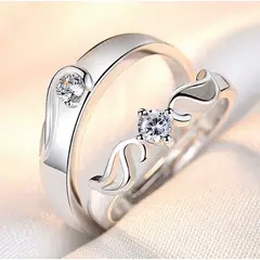 GENERICO - Anillos de Pareja Ajustables Conexión Brillante