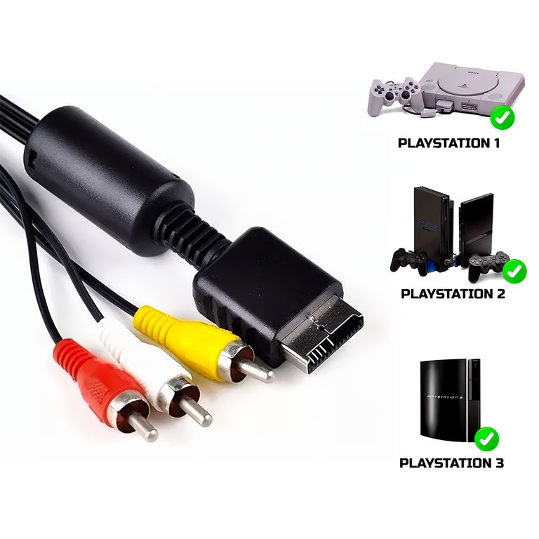 CABLE audio y video AV para PLAYSTATION 1, 2 y 3
