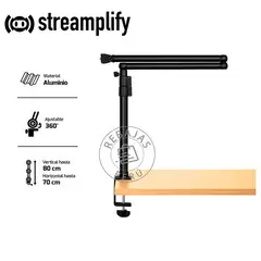 STREAMPLIFY - Soporte Elevador con RGB, USB 3.0 y Altura Ajustable