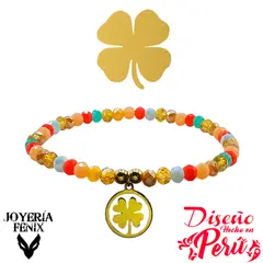 JOYERIA FENIX - Pulsera Trébol Elástica - Joyería Fénix