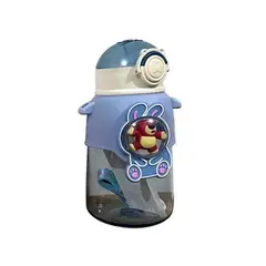 ICHIMATSU - Tomatodo Infantil 650 ml Celeste c/Cañita y cuerda