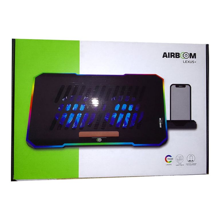 Cooler AB02H, 2 FAN, 1200 RPM, para Laptops hasta 17"