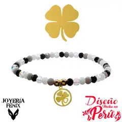 JOYERIA FENIX - Pulsera Trébol Elástica - Joyería Fénix