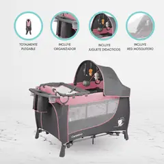 CARESTINO - Cuna Corral Plegable para Bebé «MARSELLA» Pink