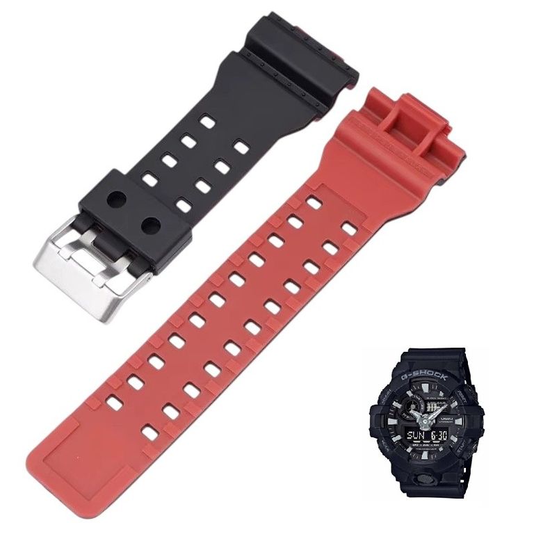 Correa Repuesto Bicolor para CASIO G SHOCK GA-700 - NRojo