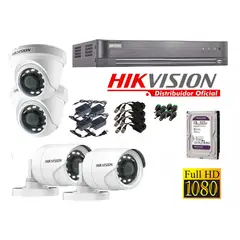 HIKVISION - KIT 4 CÁMARAS FULL HD SIN AUDIO, INCLUYE APLICACIÓN GRATIS PARA VISUALIZAR POR INTERNET Y SOPORTE TECNICO PERMANENTE