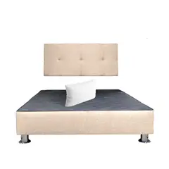 MUEBLES MACRUMO - Cama tapizada Brisa - Queen - Color Beige