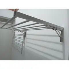 DECOR - Tendedero Abatible 0.70CM x 1.00MT en Aluminio con Soportes de Acero Inox