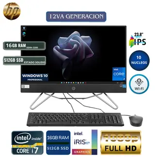 HP - All In One 240 G9 Core i7 12Va Gen, 23.8" Led, Ram 16Gb, Ssd 512Gb