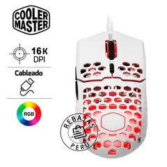 COOLER MASTER - Mouse Gaming MM711 RGB 16000 DPI Ultra Ligero 53g Blanco