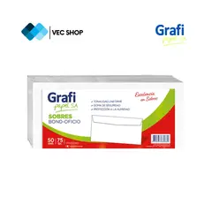 GRAFI PAPEL SA - Sobres Blanco Bond Oficio 11 x 22cm, 75gr, 50und