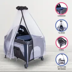 EBABY - Cuna Corral Reyna para Bebés «NAPY» Blue Steel