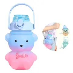 ELMEJORPRECIO - Tomatodo Diseño Oso 950ml con Stickers Kawai Celeste