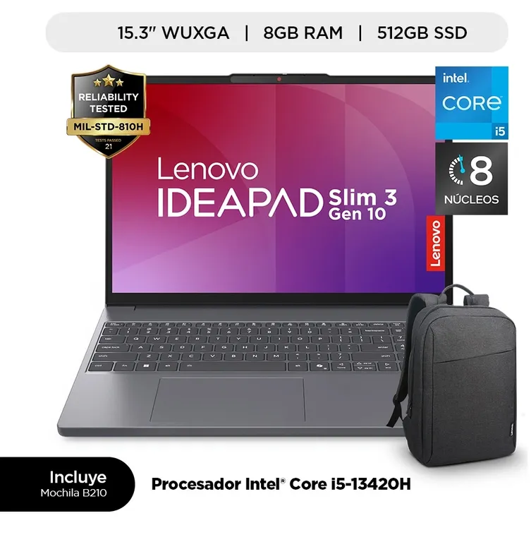 LAPTOP IDEAPAD SLIM 3I 156 INTEL CORE I5 8GB RAM 512GB SSD