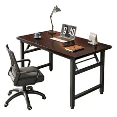 GENERICO - Escritorio De Oficina Plegable Mesa Minimalista Laptop Computo Marrón