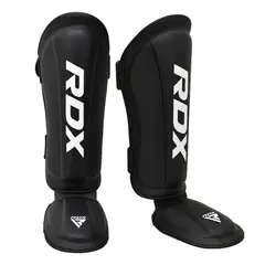 RDX - Canilleras con Empeine para Muay Thai T1 Negro - XL