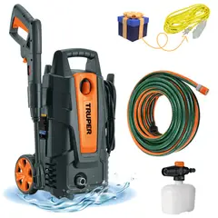 TRUPER - COMBO Hidrolavadora portátil 1500 PSI + manguera reforzada 10m