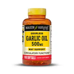 MASON NATURAL - Aceite de Ajo 500 MG - - 100 Cápsulas