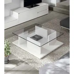 TU MESITA - Mesa de Centro Contemporánea Marfil Blanco 90cm