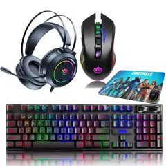 CYBERTEL - Kit Gamer 4 en1:Audifono+Teclado Semimecanico Xtreme+Mouse Elektron+Pad