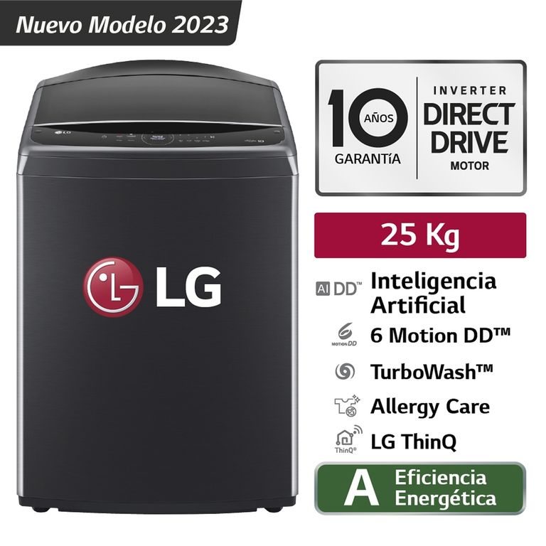 Lavadora AI DD 25KG WT25PBVS6 Negro Plateado