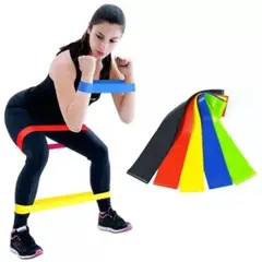 GENERICO - Set x5 bandas elásticas de resistencia para piernas