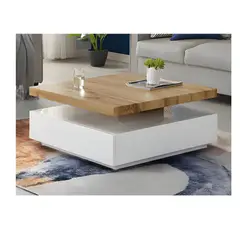 TU MESITA - Mesa de Centro Moderna Maloc color BlancoRoble 1 cajones