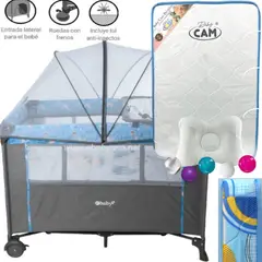 EBABY - Cuna para bebe Colecho Nala AZUL+ Colchón CELESTE