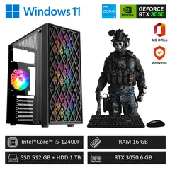 INTEL - Computadora PC Gamer Core i5 12Th 440GHz - 16GB RAM 512GBSSD+1TB HDD - RTX 3050