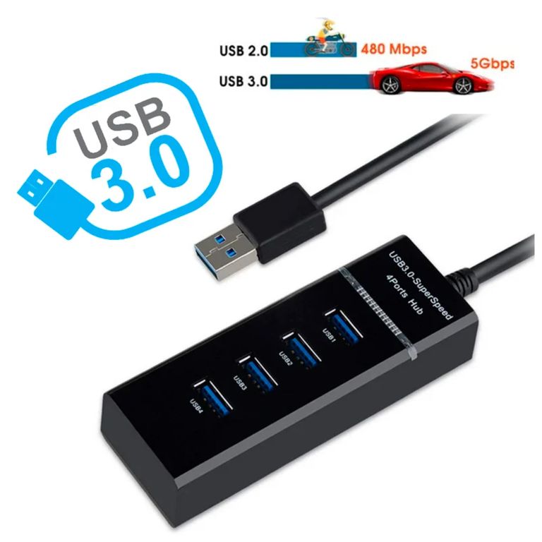 Hub 4 Puertos Usb 3.0 30 Con Indicador Led