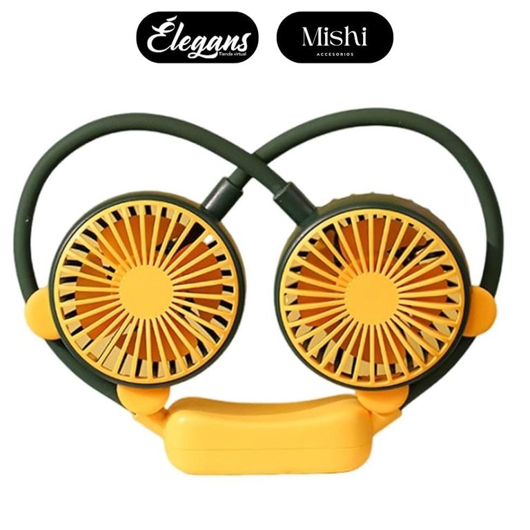 Ventilador de cuello portátil color verde Baihuo MY-7460 Élegans