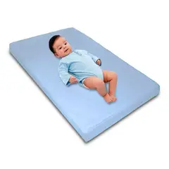 TERAFLEX - COLCHON TOPPER CUNA BEBE MEMORY FOAM IMPERMEABLE CELESTE