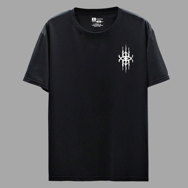 Polo Hombre Negro Estampado