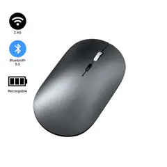 KREED - Mouse Inalámbrico Recargable Bluetooth Doble modo K502 - Gris