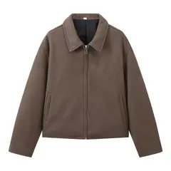 TIOZONEY - Chaqueta corta de lana para mujeres