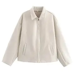 TIOZONEY - Chaqueta corta de lana para mujeres