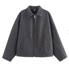 TIOZONEY - Chaqueta corta de lana para mujeres