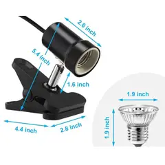 GENERICO - Lámpara Con Clip Calefacción Para Reptiles Socket E27
