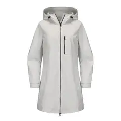 TIOZONEY - Chaqueta impermeable con capucha para mujer-Gris