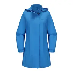 TIOZONEY - Chaqueta impermeable con capucha para mujer-Azul