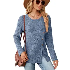 BLWOENS - Polera de manga larga para mujeres - Azul