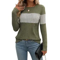 BLWOENS - Polera de manga larga para mujeres - Verde