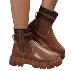 BLWOENS - Zapatos BOTAS cortas de invierno para mujeres - Marrón