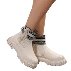 BLWOENS - Zapatos BOTAS cortas de invierno para mujeres - Beige