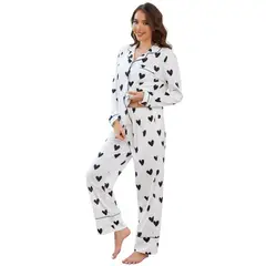 BLWOENS - Pijama de para mujeres - 2 piezas - Blanco