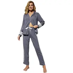 BLWOENS - Pijama de para mujeres - 2 piezas - Gris