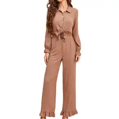 BLWOENS - Pijama de para mujeres - 2 piezas - Marrón