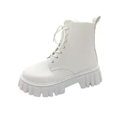 BLWOENS - Zapatos BOTAS cortas de invierno para mujeres - Blanco